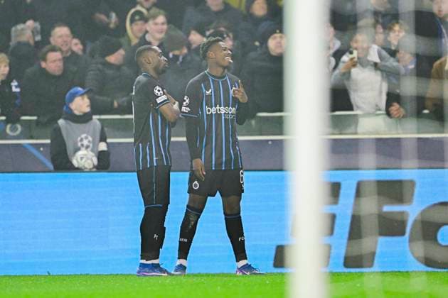 Club Brugge v Marseille - UEFA Champions League BRUGGE, BELGIUM - JANUARY 28 : Diakhon Mamadou forward of Club Brugge celebrating scoring a goal (1-0) during the UEFA Champions League 2025 26 League Phase MD8 match between Club Brugge and Marseille on January 28, 2026 in Brugge, Belgium, 28 01 2026 Brugge Belgium  Copyright: xJanxDexMeuleneirx
