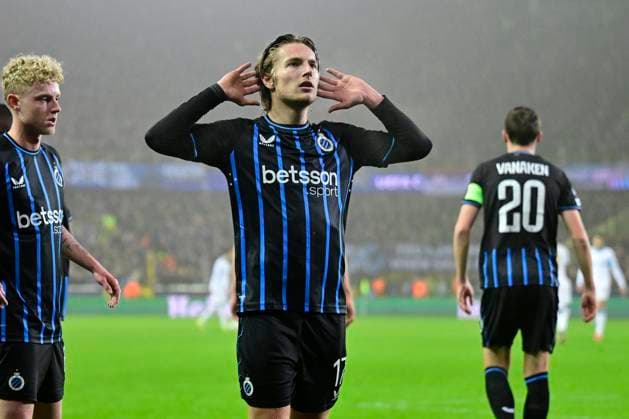Club Brugge v Marseille - UEFA Champions League BRUGGE, BELGIUM - JANUARY 28 : Vermant Romeo forward of Club Brugge celebrates after scoring during the UEFA Champions League 2025 26 League Phase MD8 match between Club Brugge and Marseille on January 28, 2026 in Brugge, Belgium, 28 01 2026 Brugge Belgium  Copyright: xJanxDexMeuleneirx