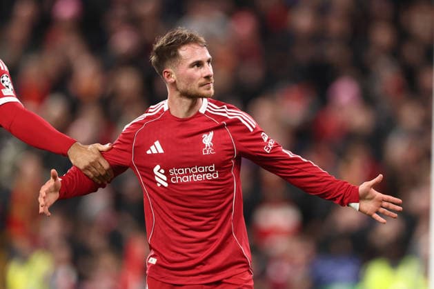 Liverpool v FK QARABAG, Champions League Alexis Mac Allister of Liverpool celebrates a goal 1-0 during the Champions League match between Liverpool and FK QARABAG at Anfield, Liverpool, UK on 28 January 2026. Liverpool Anfield Merseyside UK Editorial use only , Copyright: xRyanxBrownex PSI-23643-0030