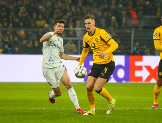 Football UEFA Champions League 2025 26, 8 Matchday League phase Borussia Dortmund vs Inter Milan Signal Iduna Park Stadion Dortmund Nico Schlotterbeck Borussia Dortmund, 4 Petar SuÄiÄ‡ Petar Sucic Inter Milan, 8 Dortmund Copyright: xAymanxAlahmedx