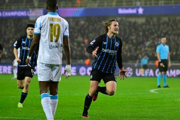 Club Brugge v Marseille - UEFA Champions League BRUGGE, BELGIUM - JANUARY 28 : Vermant Romeo forward of Club Brugge celebrates after scoring during the UEFA Champions League 2025 26 League Phase MD8 match between Club Brugge and Marseille on January 28, 2026 in Brugge, Belgium, 28 01 2026 Brugge Belgium  Copyright: xJanxDexMeuleneirx