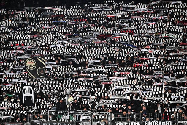 28 01 2026, xsltx, Football UEFA Champions League, Eintracht Frankfurt Tottenham Hotspur v l Fans Eintracht Frankfurt, Mood, Scarves, DFL DFB REGULATIONS PROHIBIT ANY USE OF PHOTOGRAPHS as IMAGE SEQUENCES and or QUASI VIDEO Frankfurt am Main