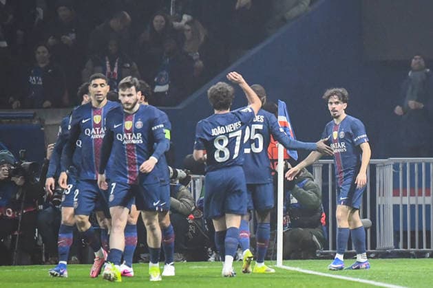FOOTBALL : Paris Saint Germain vs Newcastle United - Ligue des Champions - Phase de Ligue - JournÃ e 8 - 28 01 2026 Joie des joueurs du Paris SG aprÃ s le but de Vitinha (Paris SG) ParisFrance  Copyright: xBaptistexAutissierx