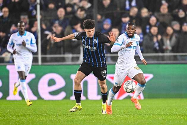 Club Brugge v Marseille - UEFA Champions League BRUGGE, BELGIUM - JANUARY 28 : Sabbe Kyriani defender of Club Brugge in action during the UEFA Champions League 2025 26 League Phase MD8 match between Club Brugge and Marseille on January 28, 2026 in Brugge, Belgium, 28 01 2026 Brugge Belgium  Copyright: xTomasxSiskx