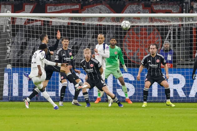 In the penalty area of Eintracht Frankfurt , Germany, Football, UEFA Champions League, Matchday 8, 2025 2026, Eintracht Frankfurt vs Tottenham Hotspur, 28 01 2026, Frankfurt am Main Deutsche Bank Park Germany Copyright: xGrantxHubbsx