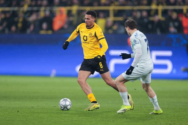 28 01 2026, UEFA Champions League, Matchday 8, Borussia Dortmund Inter Milan, v l Felix Nmecha Borussia Dortmund , Piotr Zielinski Inter Milan , Dortmund Signal Iduna Park NRW Germany xRHR PHOTO DEx Copyright: DennisxEwert RHR-FOTOx RHR-FOTO DE