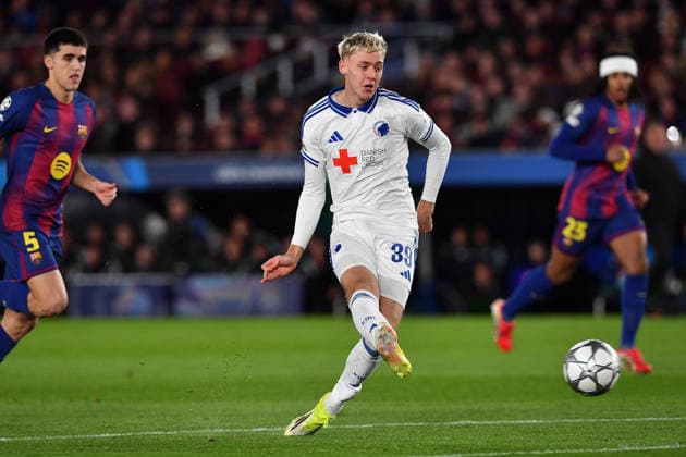 FC Barcelona, Barca v FC COPENHAGUE SPOTIFY CAMP NOU. BARCELONA. January 28, 2026 FC BARCELONA vs FC COPENHAGUE January 28, 2026 Dadason (39) of FC Copenhague scores his team s first goal during the soccer match corresponding to the eigth match of the group stage of the UEFA Champions League between FC Barcelona and FC Copenhague at Spotify Camp Nou in Barcelona, Spain. Barcelona ESP Copyright: xS.xRosx