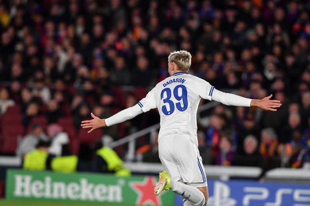 FC Barcelona, Barca v FC COPENHAGUE SPOTIFY CAMP NOU. BARCELONA. January 28, 2026 FC BARCELONA vs FC COPENHAGUE January 28, 2026 Dadason (39) of FC Copenhague celebrates scoring his team s first goal during the soccer match corresponding to the eigth match of the group stage of the UEFA Champions League between FC Barcelona and FC Copenhague at Spotify Camp Nou in Barcelona, Spain. Barcelona ESP Copyright: xS.xRosx
