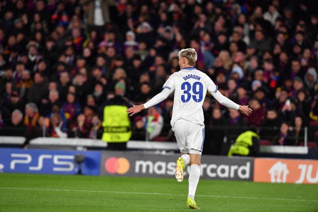 FC Barcelona, Barca v FC COPENHAGUE SPOTIFY CAMP NOU. BARCELONA. January 28, 2026 FC BARCELONA vs FC COPENHAGUE January 28, 2026 Dadason (39) of FC Copenhague celebrates scoring his team s first goal during the soccer match corresponding to the eigth match of the group stage of the UEFA Champions League between FC Barcelona and FC Copenhague at Spotify Camp Nou in Barcelona, Spain. Barcelona ESP Copyright: xS.xRosx