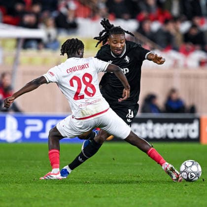 Mg Principato di Monaco 28 01 2026 - Champions League Monaco-Juventus foto Matteo Gribaudi Image nella foto: Khephrem Thuram-Mamadou Coulibaly 