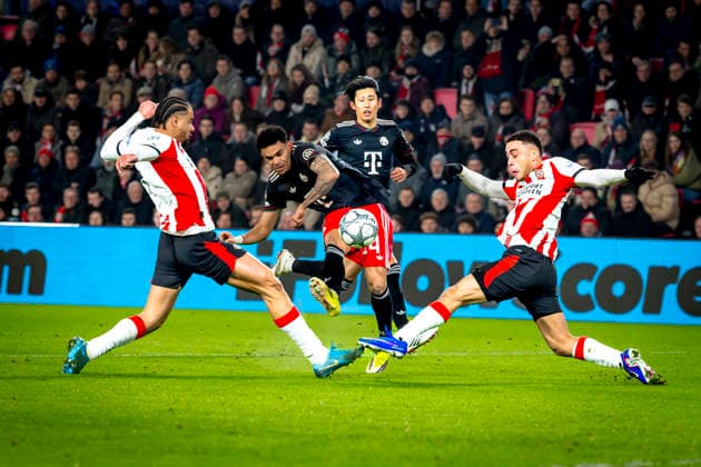 SC Bayern Munchen forwarder Luis Diaz during the match PSV Eindhoven vs FC Bayern Munchen at the Philips stadium for the Champions League phase Matchday 8 season 2025 2026 in EINDHOVEN, Netherlands on 28 01 2026,