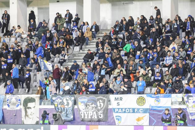 UEFA CL : Pafos vs Slavia Praha Pafos fans are seen before the game. Pafos plays against Slavia Praha for the League Phase of the UEFA Champions League in Limassol stadium, Limassol, Cyprus, on Jan. 28, 2026. Limassol Cyprus Copyright: xKOSTASxPIKOULASx