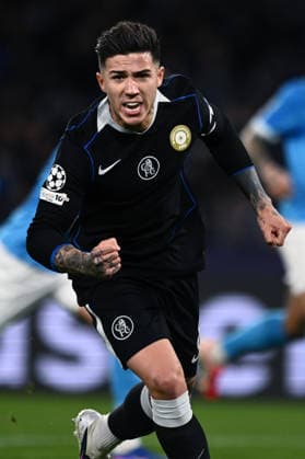 Ni Napoli 28 01 2026 - Champions League Napoli.-Chelsea foto Nicola Ianuale Image nella foto: esultanza gol Enzo Fernandez 