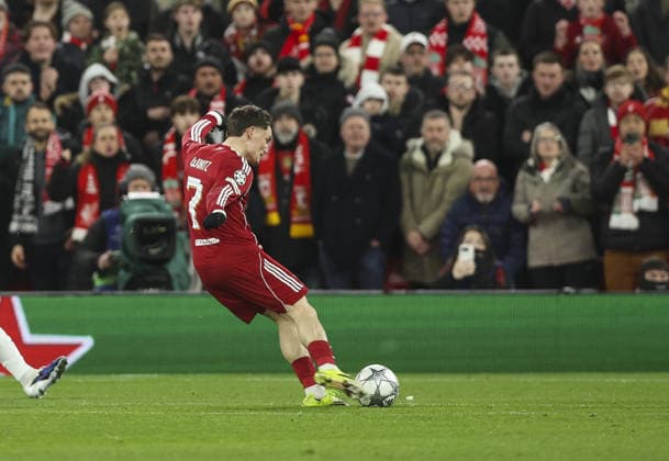 Liverpool v Qarabag, UEFA Champions League, League Phase 28.01.26 Liverpool v Qarabag, UEFA Champions League, League Phase Bradley Ormesher The Times Florian Wirtz of Liverpool scores and celebrates scoring his teams 2nd goal  Copyright: xBradleyxOrmesherx NINTCHDBPICT001054816970