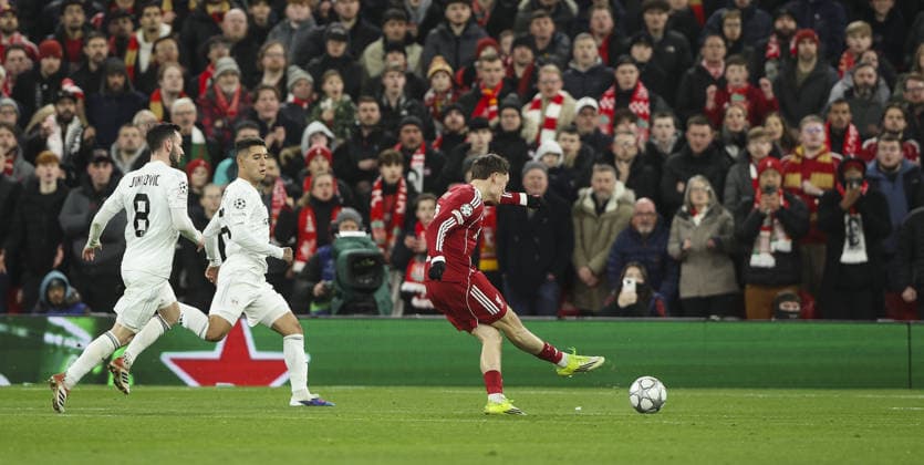 Liverpool v Qarabag, UEFA Champions League, League Phase 28.01.26 Liverpool v Qarabag, UEFA Champions League, League Phase Bradley Ormesher The Times Florian Wirtz of Liverpool scores and celebrates scoring his teams 2nd goal  Copyright: xBradleyxOrmesherx NINTCHDBPICT001054816980