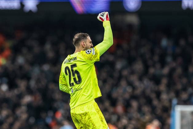 UEFA Champions League Manchester City v Galatasaray Manchester City goalkeeper Gianluigi Donnarumma celebrates a goal scored by Rayan Cherki of Manchester City to make it 2-0 during the UEFA Champions League Matchday 8 of 8 match Manchester City vs Galatasaray at City of Manchester Stadium, Manchester, United Kingdom on 28 January 2026 (Photo by Mark Cosgrove News Images) Manchester City of Manchester Stadium Greater Manchester United, ManU Kingdom Copyright: xMarkxCosgrove NewsxImagesx