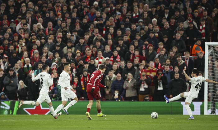 Liverpool v Qarabag, UEFA Champions League, League Phase 28.01.26 Liverpool v Qarabag, UEFA Champions League, League Phase Bradley Ormesher The Times Florian Wirtz of Liverpool scores and celebrates scoring his teams 2nd goal  Copyright: xBradleyxOrmesherx NINTCHDBPICT001054816991