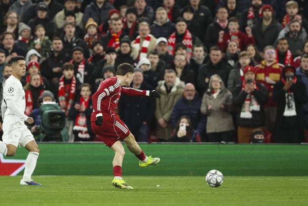Liverpool v Qarabag, UEFA Champions League, League Phase 28.01.26 Liverpool v Qarabag, UEFA Champions League, League Phase Bradley Ormesher The Times Florian Wirtz of Liverpool scores and celebrates scoring his teams 2nd goal  Copyright: xBradleyxOrmesherx NINTCHDBPICT001054817038