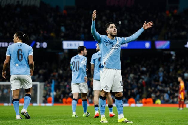 Manchester, England, 28th January 2026. Rayan Cherki of Manchester City celebrates his goal to make it 2-0 during the Manchester City vs Galatasaray UEFA Champions League match at the Etihad Stadium, Manchester. Picture credit should read: Cody Froggatt Sportimage EDITORIAL USE ONLY. No use with unauthorised audio, video, data, fixture lists, club league logos or live services. Online in-match use limited to 120 images, no video emulation. No use in betting, games or single club league player publications. SPI_032_CF_Man_City_Galatasaray SPI-4489-0073