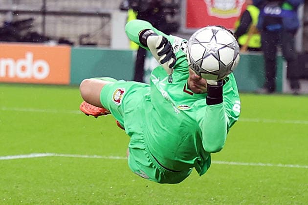 28 01 2026, xrekx, Football UEFA Champions League, Bayer 04 Leverkusen FC Villareal v l Janis Blaswich Bayer 04 Leverkusen DFL DFB REGULATIONS PROHIBIT ANY USE OF PHOTOGRAPHS as IMAGE SEQUENCES and or QUASI VIDEO Leverkusen