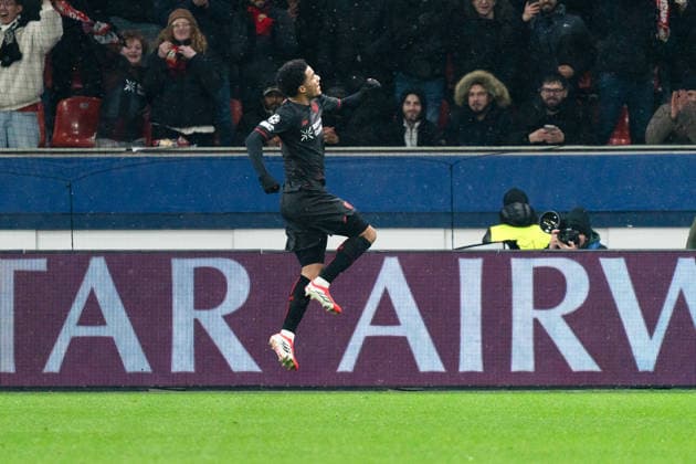 UEFA Champions League 2025 26 Bayer 04 Leverkusen vs Villarreal CF 8 Matchday of the league phase Wednesday, 28 01 2026 BayArena Nordrhein Westfalen, Germany Goal for 2 0 by Malik Tillman 10 Cheers Joy Emotions Goal celebration Copyright: xCelinaxLeiersx
