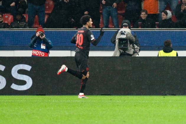 UEFA Champions League 2025 26 Bayer 04 Leverkusen vs Villarreal CF 8 Matchday of the league phase Wednesday, 28 01 2026 BayArena Nordrhein Westfalen, Germany Goal for 2 0 by Malik Tillman 10 Cheers Joy Emotions Goal celebration Copyright: xCelinaxLeiersx