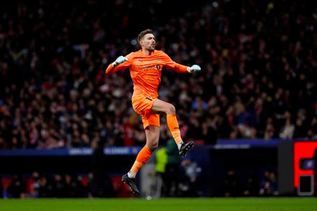 UEFA champions league - Atletico de Madrid vs FK Bodo Glimt MADRID,SPAIN - 28 January:Nikita Haikin of FK Bodo Glimt celebrates a goal during UEFA champions league 2025 26 match between Atletico de Madrid and FK Bodo Glimt at Riyadh Air Metropolitano Stadium. (Photo by Guille Martinez f22photo) Madrid Riyadh Air Metropolitano Stadium Spain Copyright: xGuillermoxMartinezx
