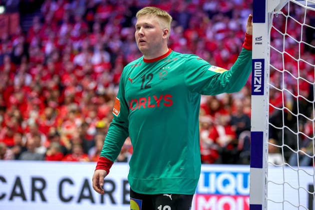 28 01 2026, Handball, Men s EHF EURO 2026, Denmark Norway, Jyske Bank Boxen in Herning, Denmark, Main Round Emil Nielsen Denmark 12 Denmark