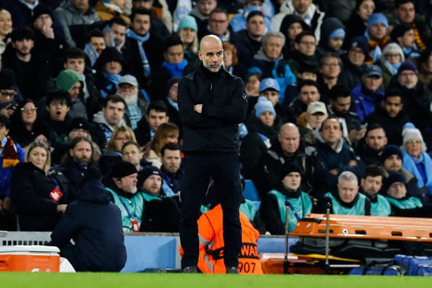 Manchester, England, 28th January 2026. Pep Guardiola coach of Manchester City during the Manchester City vs Galatasaray UEFA Champions League match at the Etihad Stadium, Manchester. Picture credit should read: Cody Froggatt Sportimage EDITORIAL USE ONLY. No use with unauthorised audio, video, data, fixture lists, club league logos or live services. Online in-match use limited to 120 images, no video emulation. No use in betting, games or single club league player publications. SPI_035_CF_Man_City_Galatasaray SPI-4489-0082