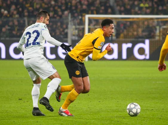 Football UEFA Champions League 2025 26, 8 Matchday League phase Borussia Dortmund vs Inter Milan Signal Iduna Park Stadion Dortmund Jobe Bellingham Borussia Dortmund, 7 Henrikh Mkhitaryan Inter Milan, 22 Dortmund Copyright: xAymanxAlahmedx