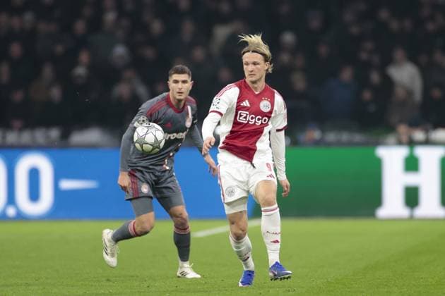 AMSTERDAM , 28-01-2026 , JohanCruijff ArenA , season 2025 2026 , UEFA Champions League football , League phase Matchday 8 , match between Ajax and Olympiacos , picture shows Ajax player Kasper Dolberg Ajax - Olympiacos  x201145009x Copyright: