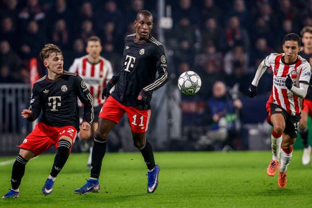 2026-01-28 PSV Eindhoven v FC Bayern Munich - UEFA Champions League 2025 26 League Phase MD8 EINDHOVEN, NETHERLANDS - JANUARY 28: Nicolas Jackson of FC Bayern Munich runs with the ball during the UEFA Champions League 2025 26 League Phase MD8 match between PSV Eindhoven and FC Bayern Munich at Philips Stadion on January 28, 2026 in Eindhoven, Netherlands. Eindhoven Philips Stadion Netherlands Content not available for redistribution in The Netherlands directly or indirectly through any third parties. Copyright: xBroerxvanxdenxBoomx