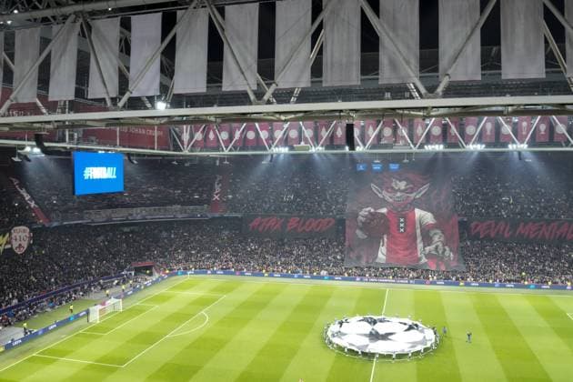 AMSTERDAM , 28-01-2026 , JohanCruijff ArenA , season 2025 2026 , UEFA Champions League football , League phase Matchday 8 , match between Ajax and Olympiacos , picture shows atmosphere in the stadium Ajax - Olympiacos  x201145103x Copyright:
