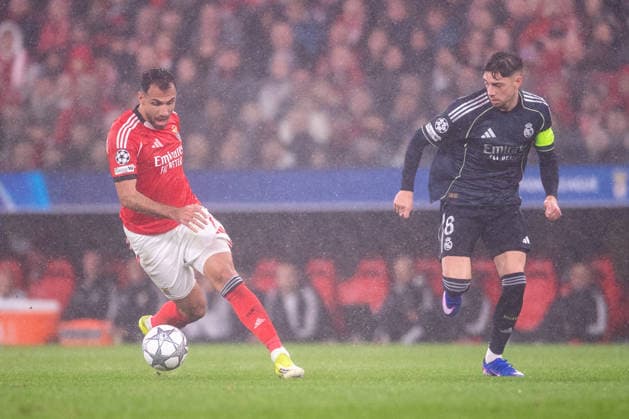 January 28, 2026, Lisbon, Lisbon, Portugal: LISBON, PORTUGAL - JANUARY 28: VANGELIS PAVLIDIS from SL Benfica is seen on action during the UEFA Champions League 2025 26 MD8 match between SL Benfica and Real Madrid CF, at Estadio do Lisboa e Benfica on January 28, 2026 in Lisbon, Portugal Lisbon Portugal - ZUMAl192 20260128_zsp_l192_027 Copyright: xMiguelxLemosx