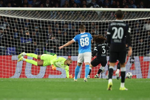 Antonio Vergara of SSC Napoli scores the goal of 1-1 during the UEFA Champions League 2025 2026 football match between SSC Napoli and Chelsea FC at Diego Armando Maradona stadium in Naples (Italy), January 28th, 2026. cesarexpurini