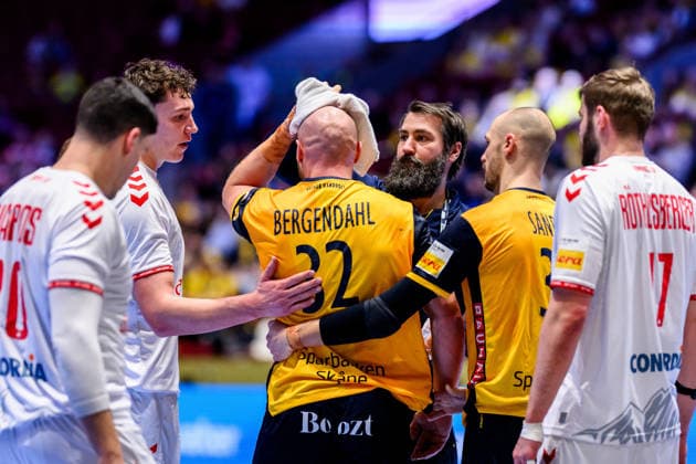 260128 Oscar Bergendahl of Sweden during the EHF European Handball Championship main round match between Switzerland and Sweden on January 28, 2026 in Malmö nPhoto Petter Arvidson BILDBYRAN kod PA PA1145 handball handball handball handballs em 2026 schweiz sverige sweden ehf european handball championship switzerland bbeng bbauto  Copyright: PETTERxARVIDSON BB260128PA189