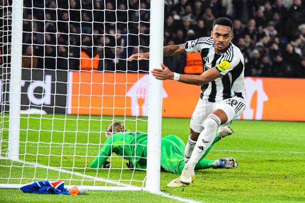 FOOTBALL : Paris Saint Germain vs Newcastle United - Ligue des Champions - Phase de Ligue - JournÃ e 8 - 28 01 2026 Joie des joueurs de Newcastle United aprÃ s le but de Joe Willock (Newcastle United) ParisFrance  Copyright: xBaptistexAutissierx