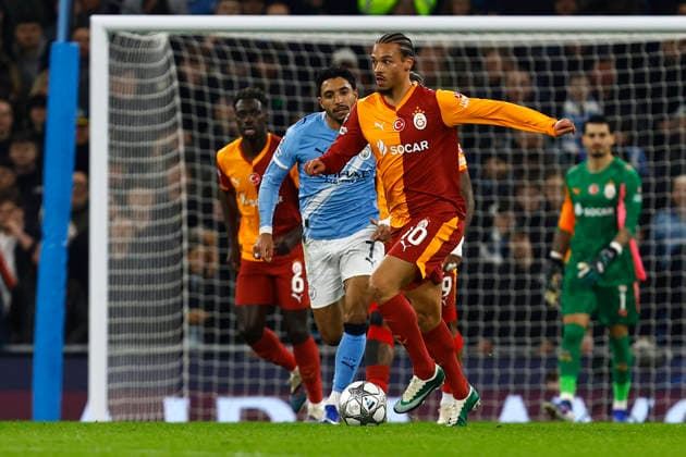Manchester City v Galatasaray, Manchester, UK - 28 January 2026 Leroy Sane of Galatasaray during the UEFA Champions League match between Manchester City and Galatasaray at The Etihad Stadium on 28 January 2026 in Manchester, England (Photo by Steve Taylor PPAUK) Manchester The Etihad Stadium Greater Manchester England Copyright: xStevexTaylor PPAUKx PPA-243865