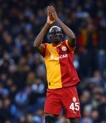 Victor Osimhen of Galatasaray Manchester City v Galatasaray, UEFA Champions League, Group Stage, Football, Etihad Stadium, Manchester, UK - 28 Jan 2026Manchester Etihad Stadium United Kingdom EDITORIAL USE ONLY No use with unauthorised audio, video, data, fixture lists, club league logos or live services. Online in-match use limited to 120 images, no video emulation. No use in betting, games or single club league player publications. Copyright: xMattxWest Shutterstockx 16429496ab