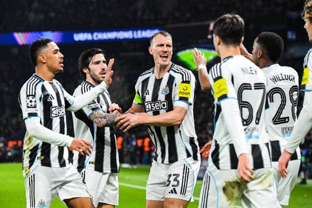 FOOTBALL : Paris Saint Germain vs Newcastle United - Ligue des Champions - Phase de Ligue - JournÃ e 8 - 28 01 2026 Joie des joueurs de Newcastle United aprÃ s le but de Joe Willock (Newcastle United) ParisFrance  Copyright: xBaptistexAutissierx