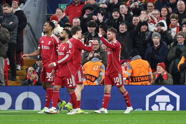 . - Liverpool v Qarabag FK, UEFA Champions League, League Phase, Anfield Stadium, Liverpool, England. - 28th January 2026. (C) Ian Stephen Crystal Pix GOAL 1-0, Alexis Mac Allister of Liverpool goal celebration with Florian Wirtz of Liverpool after scoring a goal to put Liverpool 1-0 ahead against Qarabag FK. - Liverpool v Qarabag FK, UEFA Champions League, League Phase, Anfield Stadium, Liverpool, England. - 28th January 2026. (C) Ian Stephen Crystal Pix Copyright: xIanxStephenx CP_Liverpool_Qarabag_Ian_Stephen_280126_CP17