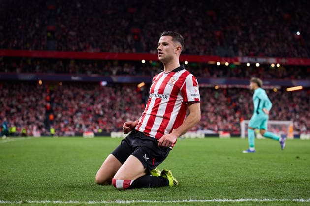 January 28, 2026, Bilbao, Vizcaya, Spain: Gorka Guruzeta of Athletic Club celebrates after scoring the team s second goal during the UEFA Champions League 2025 26 League Phase MD8 match between Athletic Club and Sporting Clube de Portugal at San Mames on January 28, 2026, in Bilbao, Spain. Bilbao Spain - ZUMAa181 20260128_zaa_a181_112 Copyright: xRicardoxLarreinax