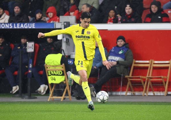 Sergi Cardona Villarreal CF 23 GER, Bayer 04 Leverkusen vs Villarreal CF, Football, Champions League, Matchday 8, Season 2025 2026, 28 01 2026 GER, Bayer 04 Leverkusen vs Villarreal CF, Football, Champions League, Matchday 8, Season 2025 2026, 28 01 2026 Leverkusen Copyright: xEibner-Pressefotox xThomasxStoeckerx EP_TSR