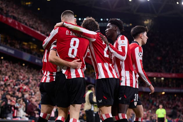 January 28, 2026, Bilbao, Vizcaya, Spain: Gorka Guruzeta of Athletic Club celebrates after scoring the team s second goal during the UEFA Champions League 2025 26 League Phase MD8 match between Athletic Club and Sporting Clube de Portugal at San Mames on January 28, 2026, in Bilbao, Spain. Bilbao Spain - ZUMAa181 20260128_zaa_a181_120 Copyright: xRicardoxLarreinax