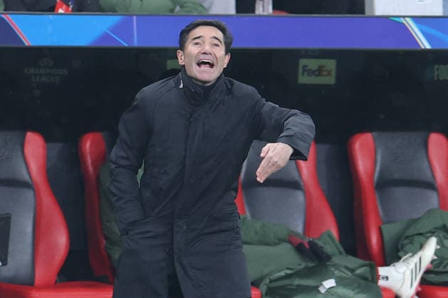 GER, UEFA CL, matchday 8, league phase, Bayer 04 Leverkusen GER vs FC Villarreal CF ESP , 28 01 2026, BayArena, Leverkusen, GER, UEFA CL, matchday 8, league phase, Bayer 04 Leverkusen GER vs FC Villarreal CF ESP , , in the picture Marcelino Trainer Headcoach Villarreal CF , gets very upset, gestures, facial expressions, emotions, dissatisfied disappointed dejected, nordphotoxGmbHx xMeuter nph00351