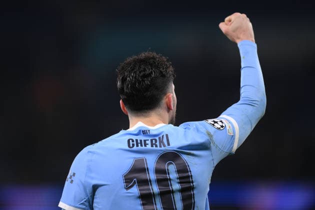 Manchester City gegen Galatasaray 28. Januar 2026 Manchester, UEFA Champions League Fußball Manchester City gegen Galatasaray Rayan Cherki von Manchester City jubelt nach seinem zweiten Tor für City Foto von Gary Oakes Manchester UK  Copyright: xGaryxOakleyxOffside