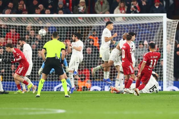 Mohamed Salah of Liverpool scores to make it 3-0 Liverpool v Qarabag, UEFA Champions League, Group Stage, Football, Anfield, Liverpool, UK - 28 Jan 2026Liverpool Anfield United Kingdom EDITORIAL USE ONLY No use with unauthorised audio, video, data, fixture lists, club league logos or live services. Online in-match use limited to 120 images, no video emulation. No use in betting, games or single club league player publications.  Copyright: xPaulxCurrie Shutterstockx 16429492av