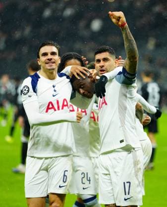 Randal Kolo Muani of Tottenham Hotspur celebrates scoring the opening goal Eintracht Frankfurt v Tottenham Hotspur, UEFA Champions League, Group Stage, Football, Deutsche Bank Park, Frankfurt, Germany - 28 Jan 2026Frankfurt Deutsche Bank Park Germany EDITORIAL USE ONLY No use with unauthorised audio, video, data, fixture lists, club league logos or live services. Online in-match use limited to 120 images, no video emulation. No use in betting, games or single club league player publications. Copyright: xJavierxGarcia Shutterstockx 16429470ad