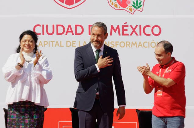 FIFA World Cup, WM, Weltmeisterschaft, Fussball 26 Trophy Tour Jurgen Mainka Ruiz, FIFA s Executive Director in Mexico, announces the World Cup tour route at the Monument to the Revolution in Mexico City, Mexico, on January 28, 2026. The World Cup trophy is in the capital days before the opening ceremony on June 11 of this year. Mexico City Mexico City Mexico  Copyright: xGerardoxVieyrax originalFilename:vieyra-notitle260128_npPJl.jpg