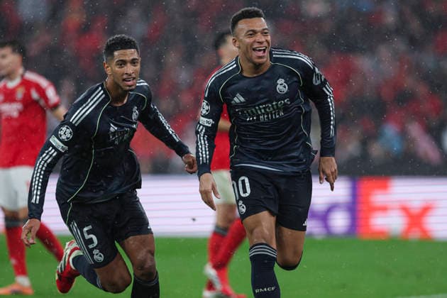 January 28, 2026, Lisbon, Lisbon, Portugal: Kylian Mbappe of Real Madrid CF celebrates a goal during the UEFA Champions League 2025 26 League Phase MD8 match between SL Benfica and Real Madrid C.F. at Estadio do Lisboa e Benfica on January 28, 2026 in Lisbon, Portugal. Lisbon Portugal - ZUMAa181 20260128_zaa_a181_134 Copyright: xIrinaxR.xHipolitox
